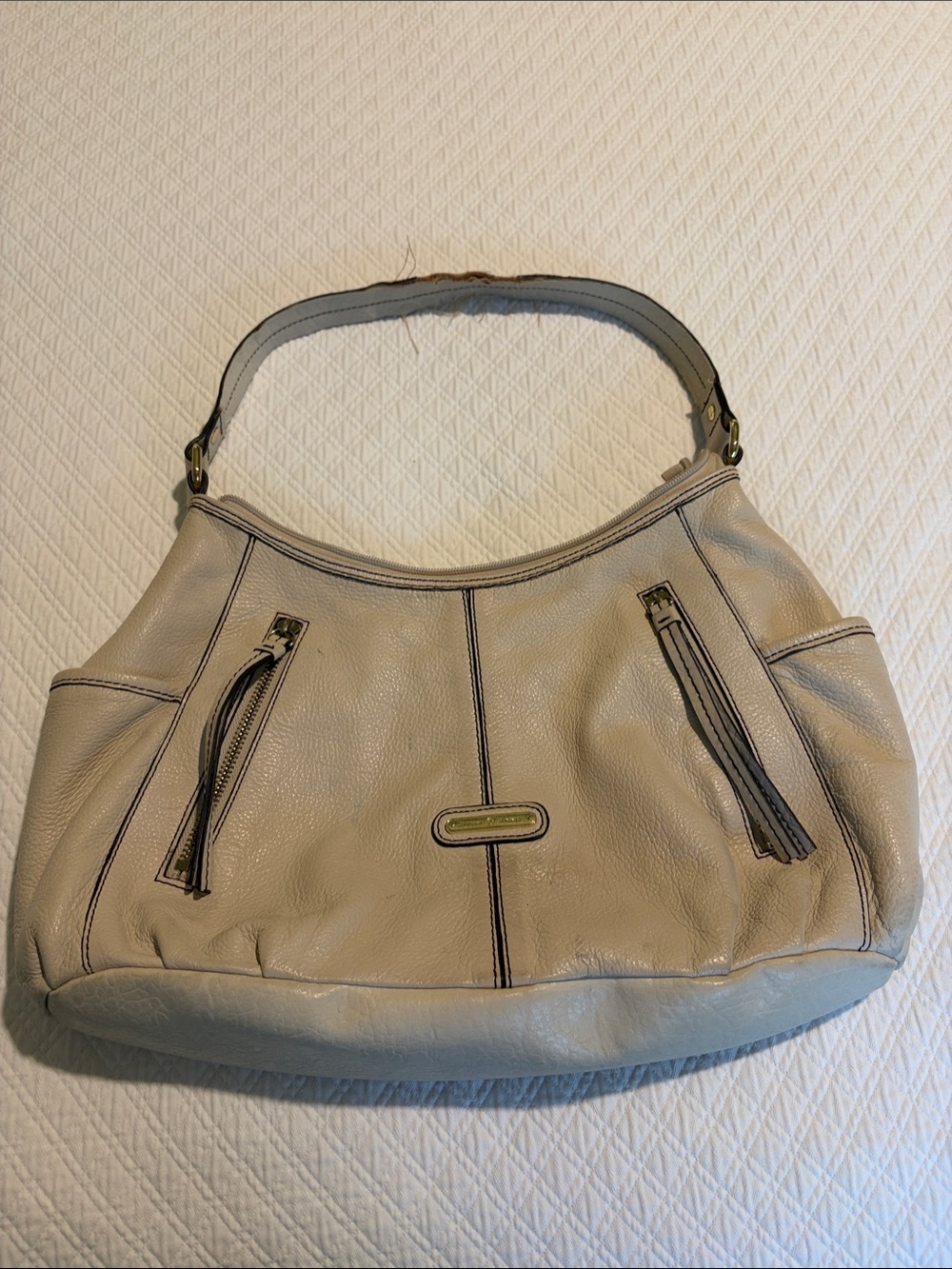 Etienne  Aigner Neutral Leather Hobo Bag by